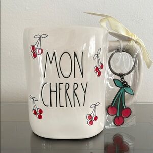Rae Dunn Magenta Cherry Mug with Key Charm